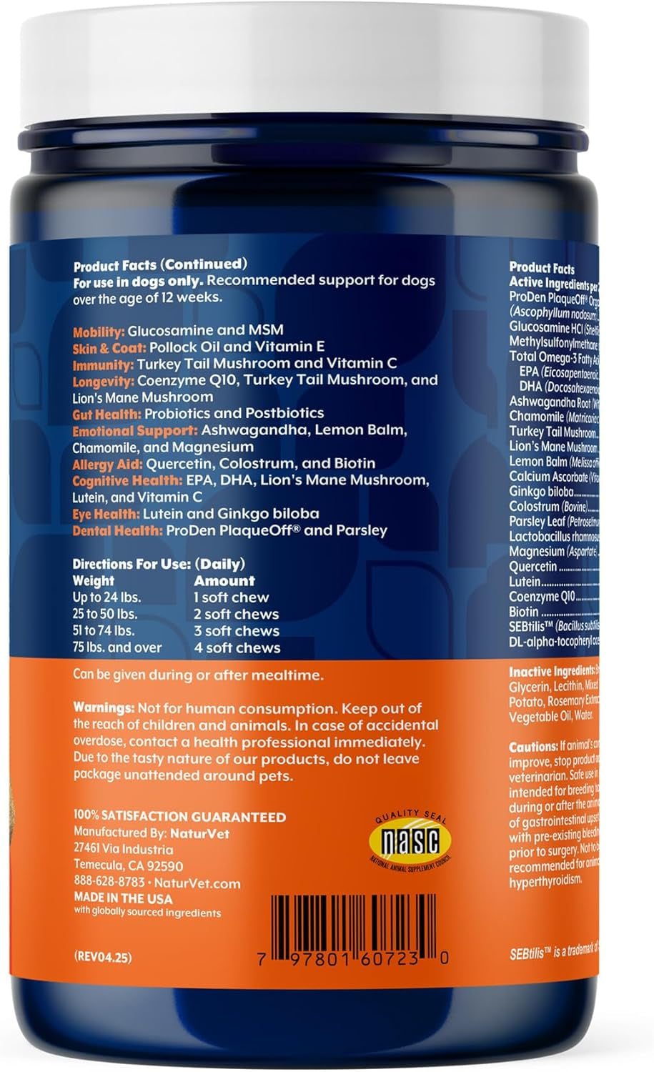 Dog Multivitamin Soft Chews 10 in 1 Joint Skin Digestion Immune 60ct