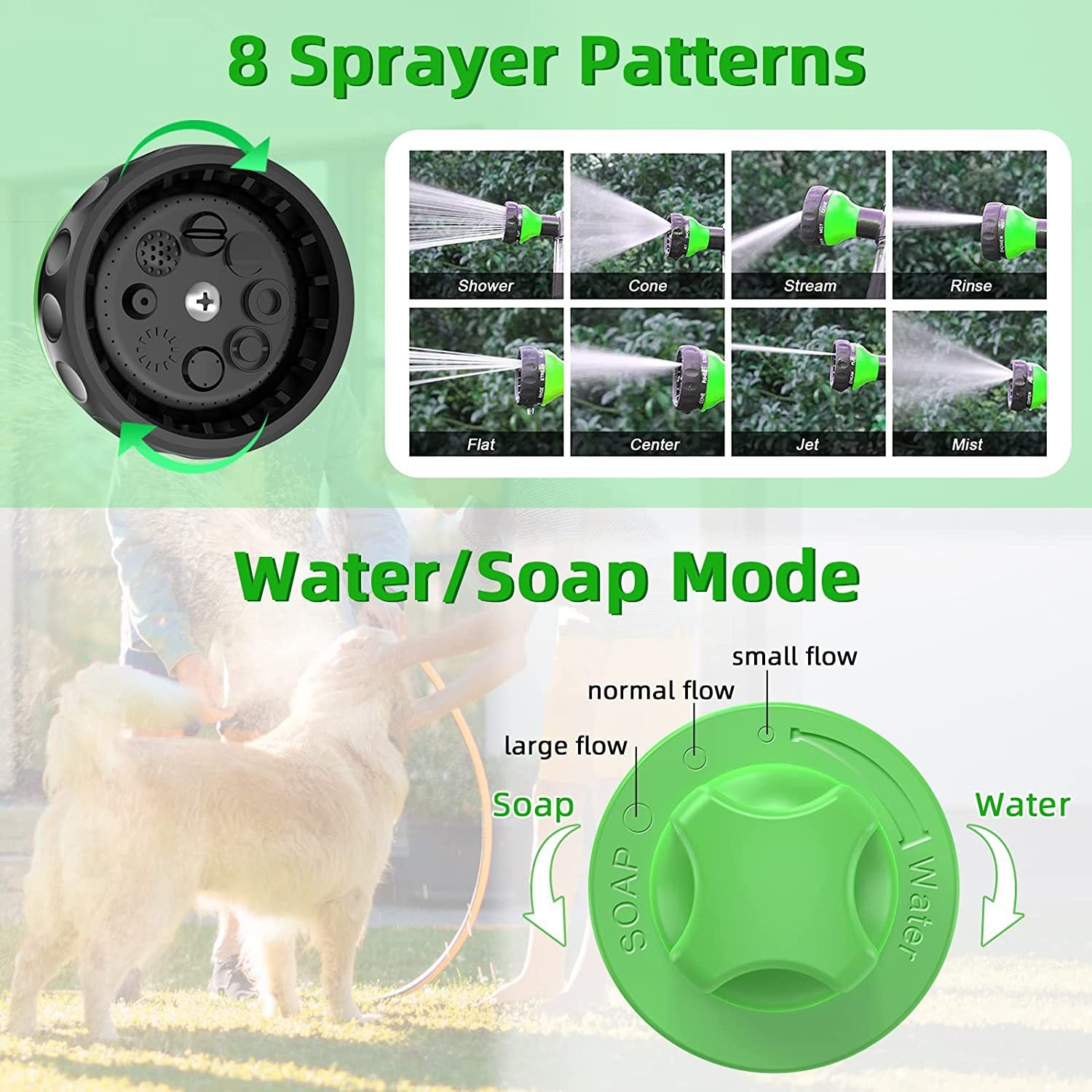 Pet Dog Wash Outdoor, High-Pressure Pet Shower Sprayer Dog Shower, Car Washing, Pet Bathing