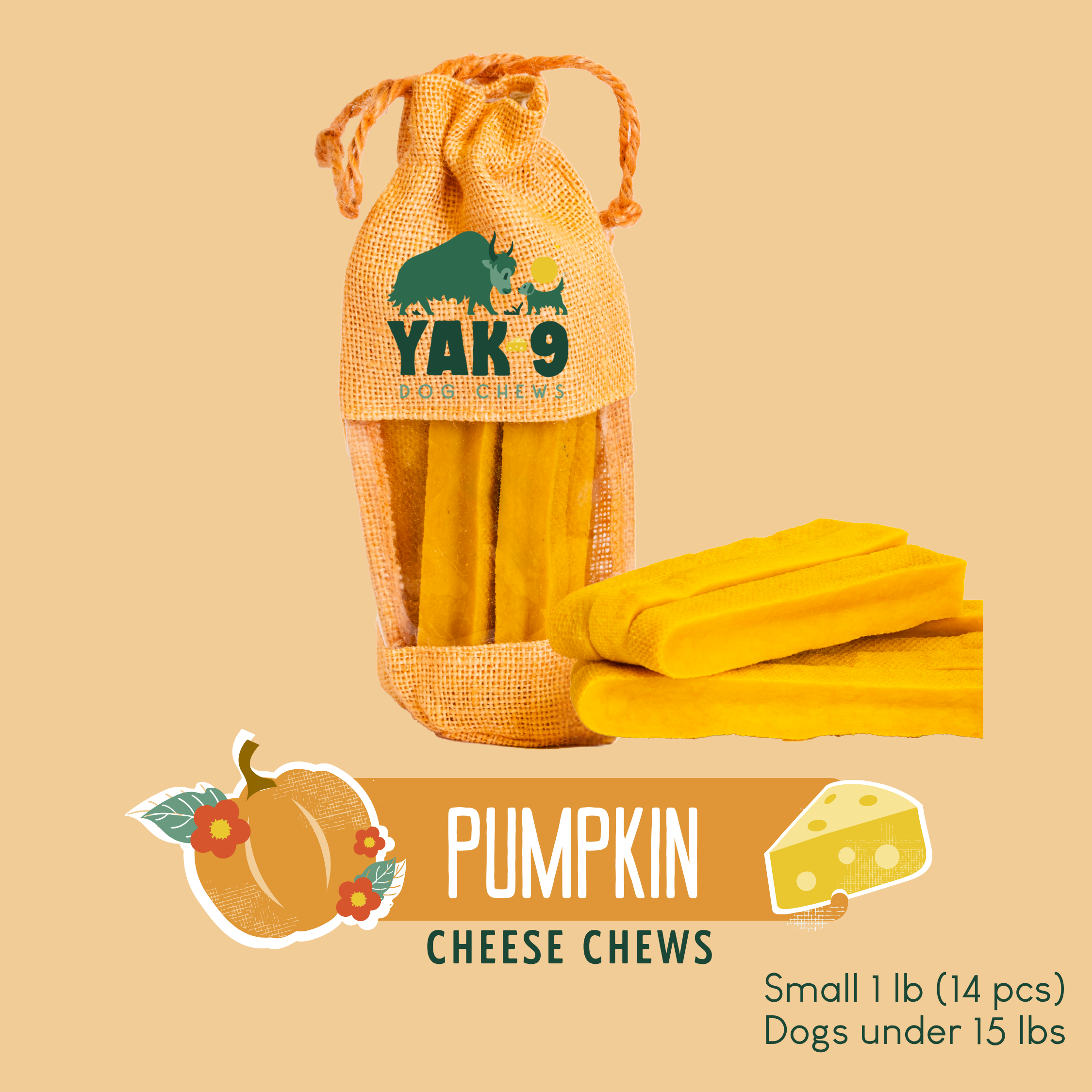 Pumpkin Cheese Chews for Dogs