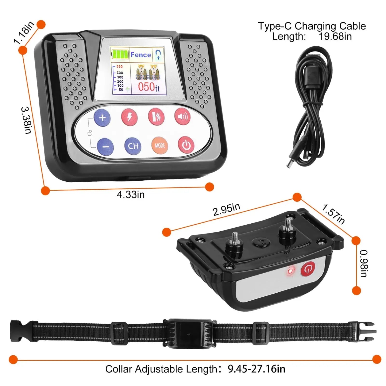 2-in-1 Wireless Dog Fence and Remote Training Collar