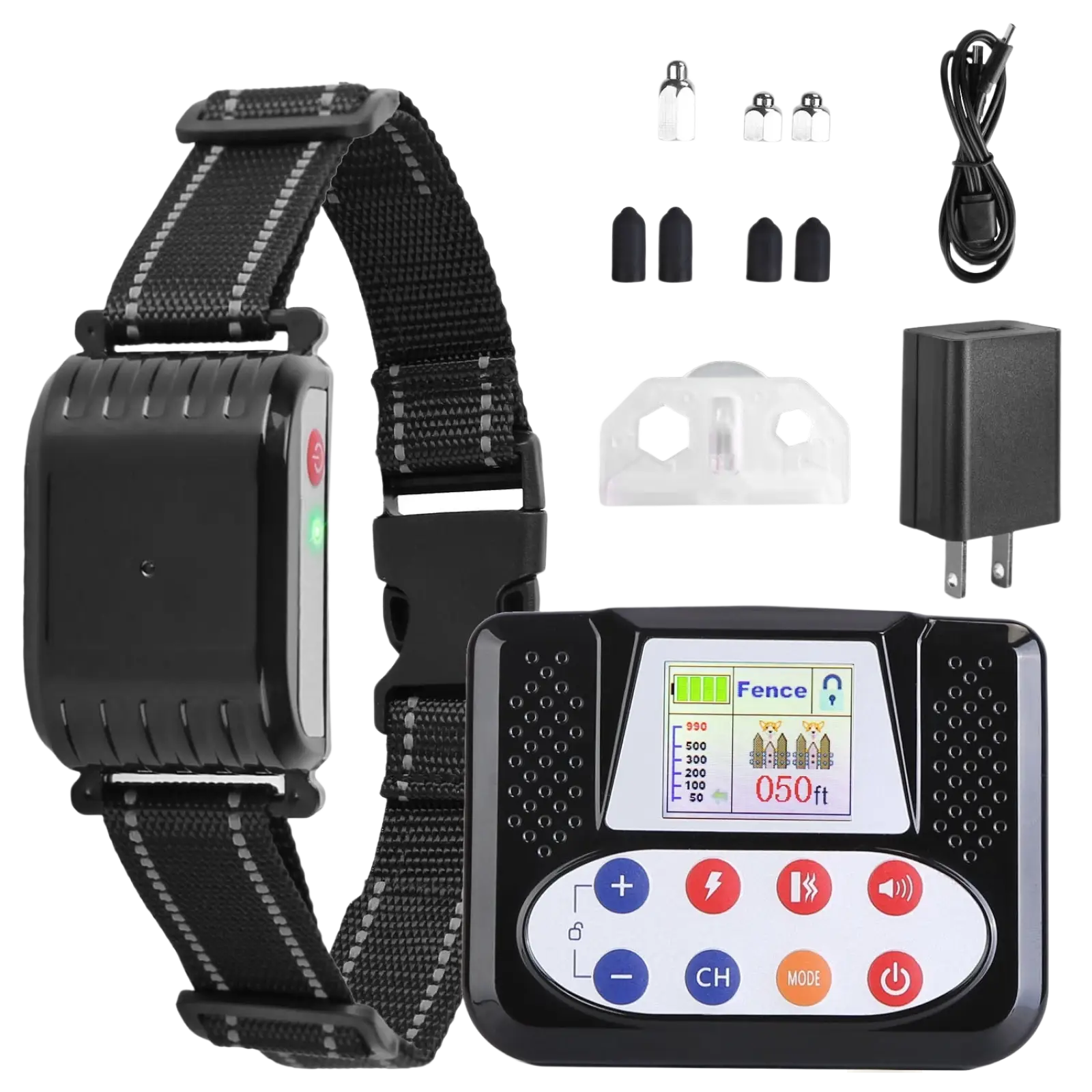 2-in-1 Wireless Dog Fence and Remote Training Collar