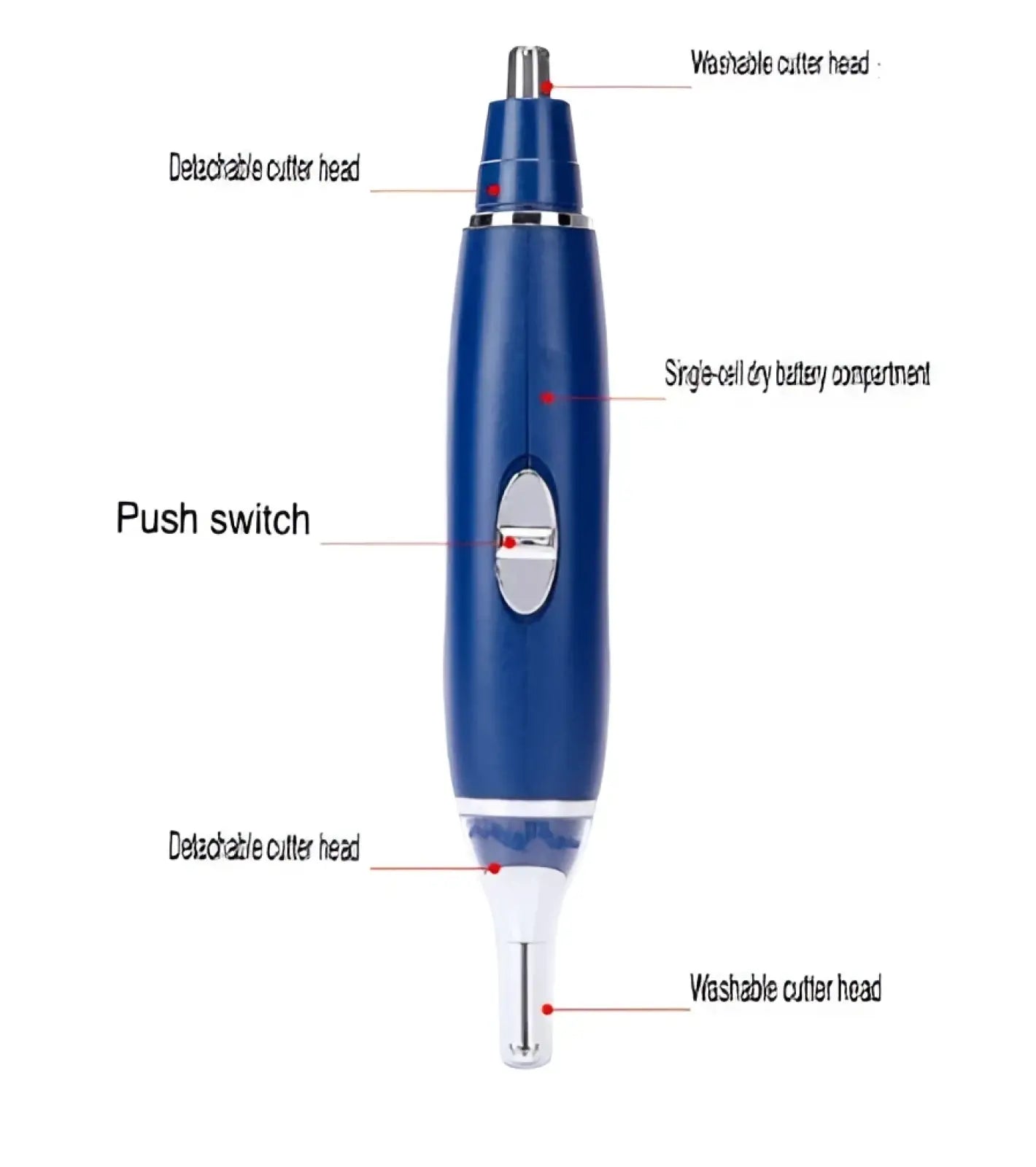 3-in-1 Electric Ear Nose and Pet Nail Trimmer Blue