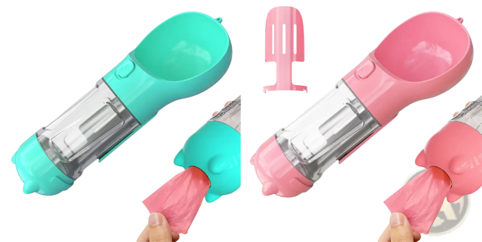 3-in-1 Portable Dog Water Bottle with Food and Bag Dispenser