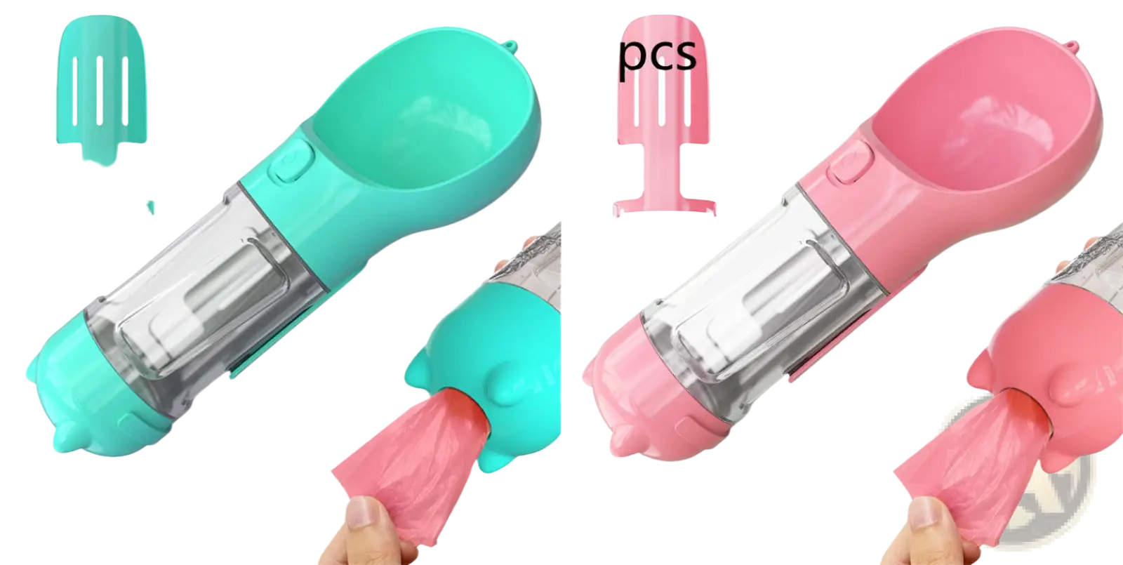 3-in-1 Portable Dog Water Bottle with Food and Bag Dispenser