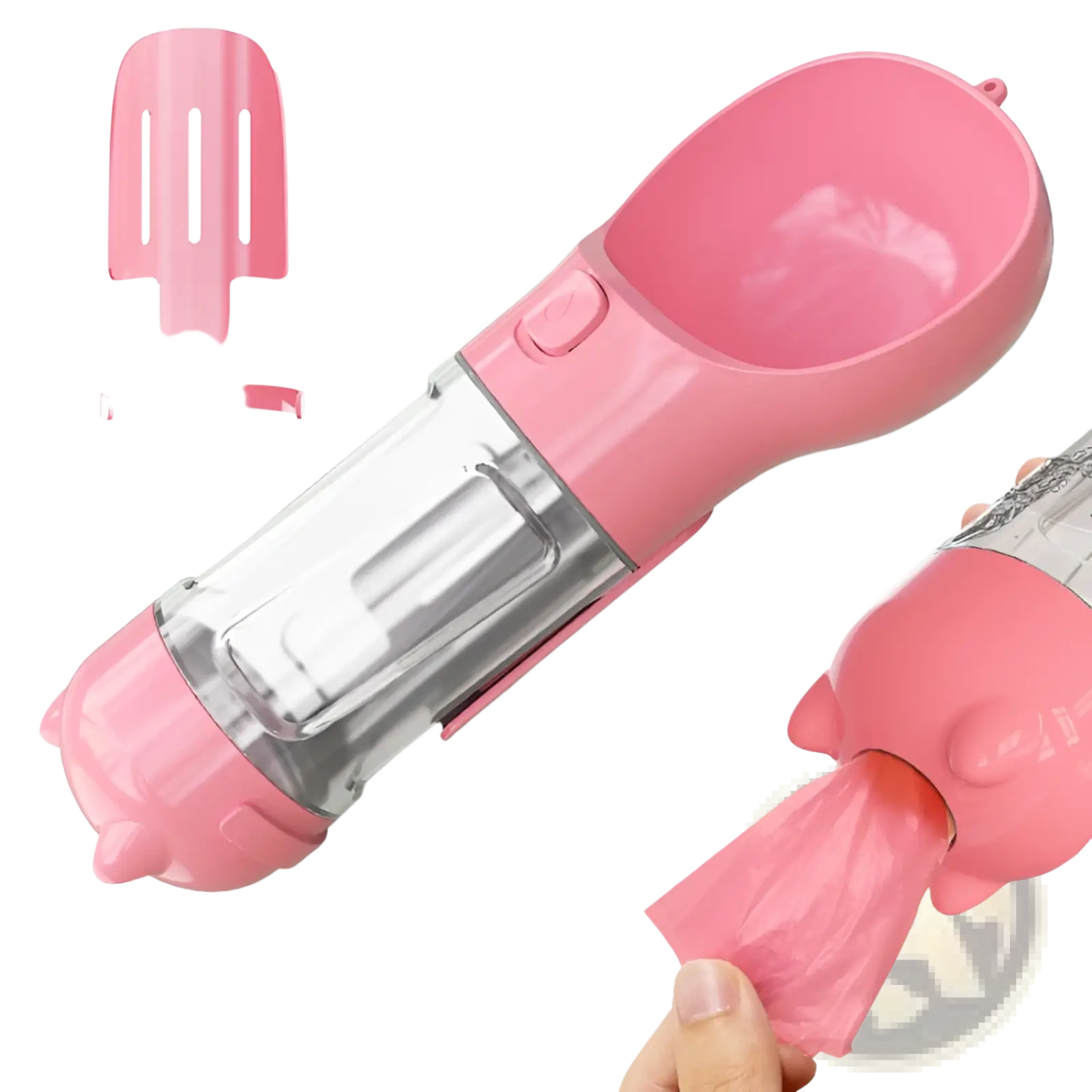 3-in-1 Portable Dog Water Bottle with Food and Bag Dispenser