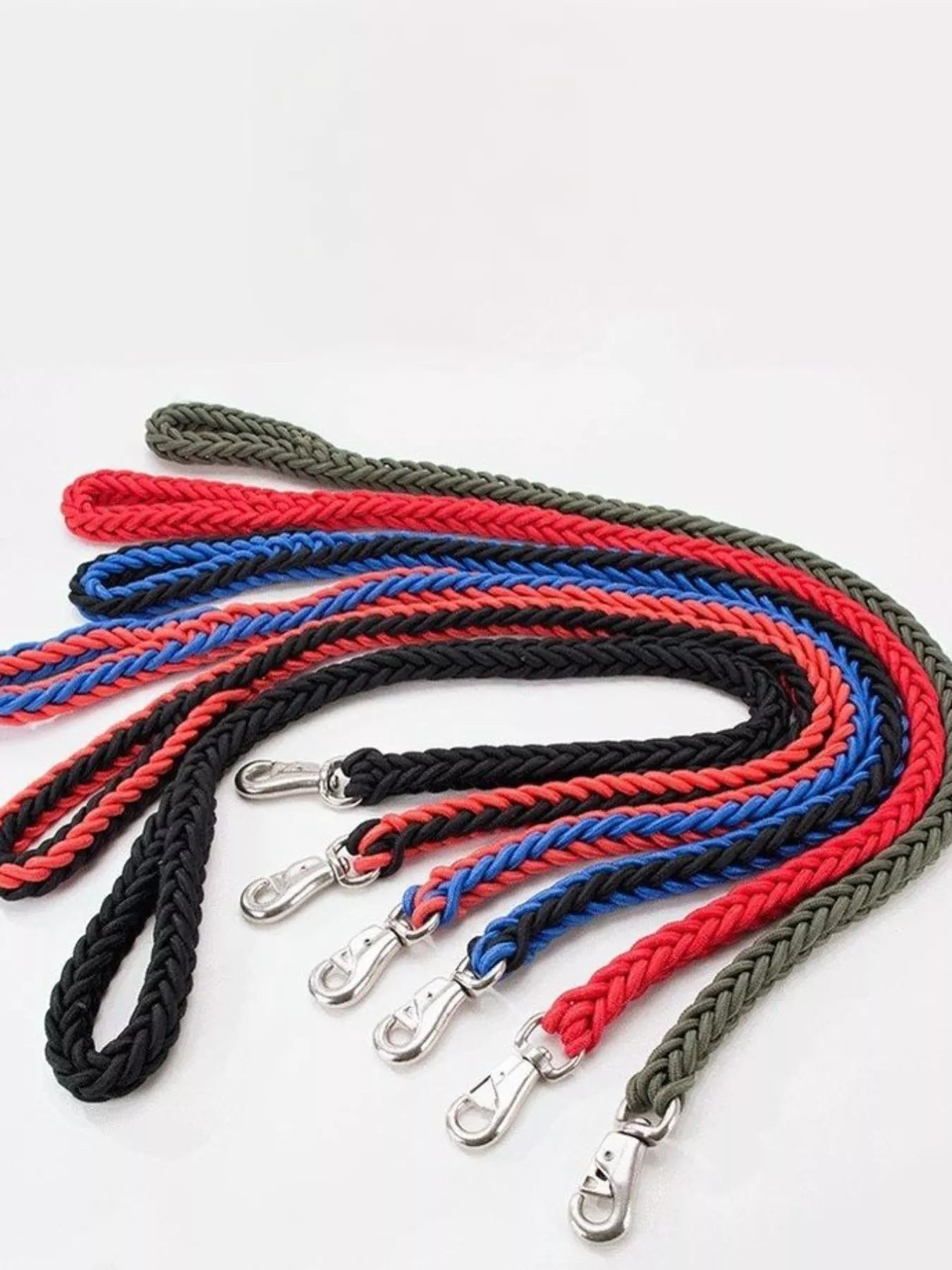 2 Piece Braided Rope Pet Leash with Metal Clasp