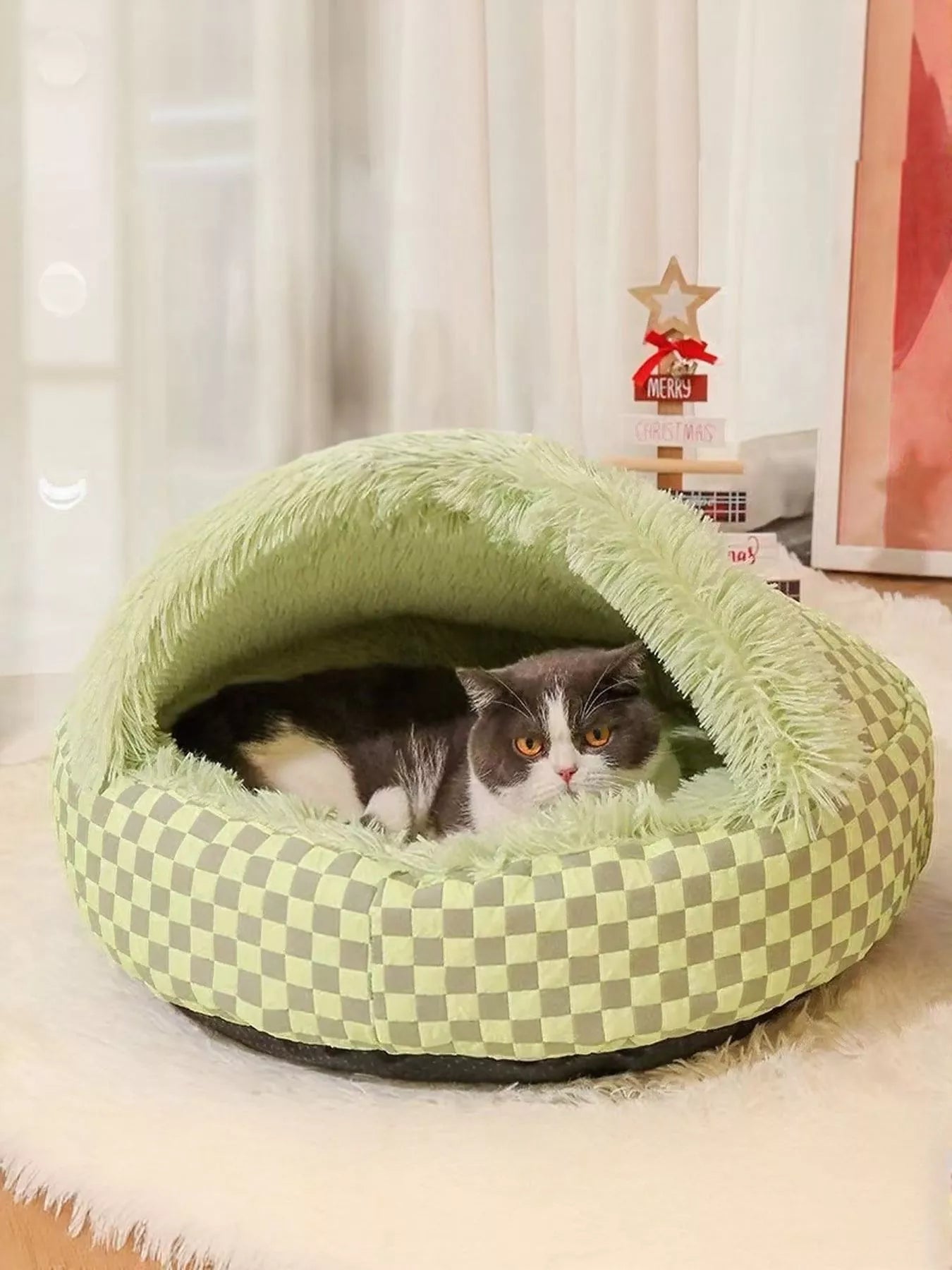 Cozy Cave Pet Nest with Plush Interior