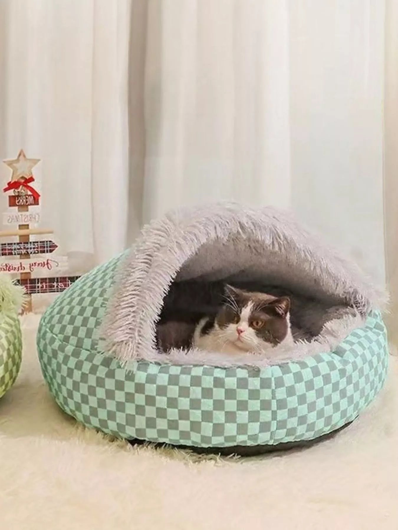 Cozy Cave Pet Nest with Plush Interior