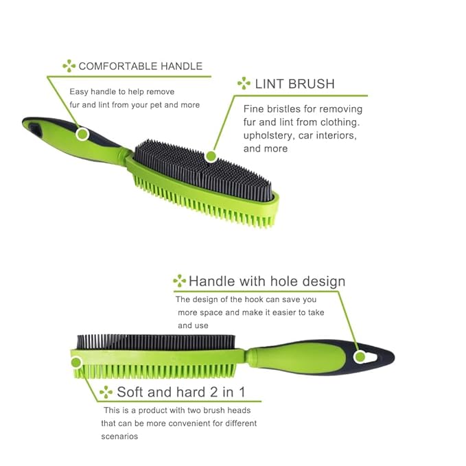 Rubber Pet Hair Removal Brush for Couch Clothes Dog Cat Pet Hair Carpet, Also Used as Dog Cat Bath Brush with Massage Effect(black,orange,green)