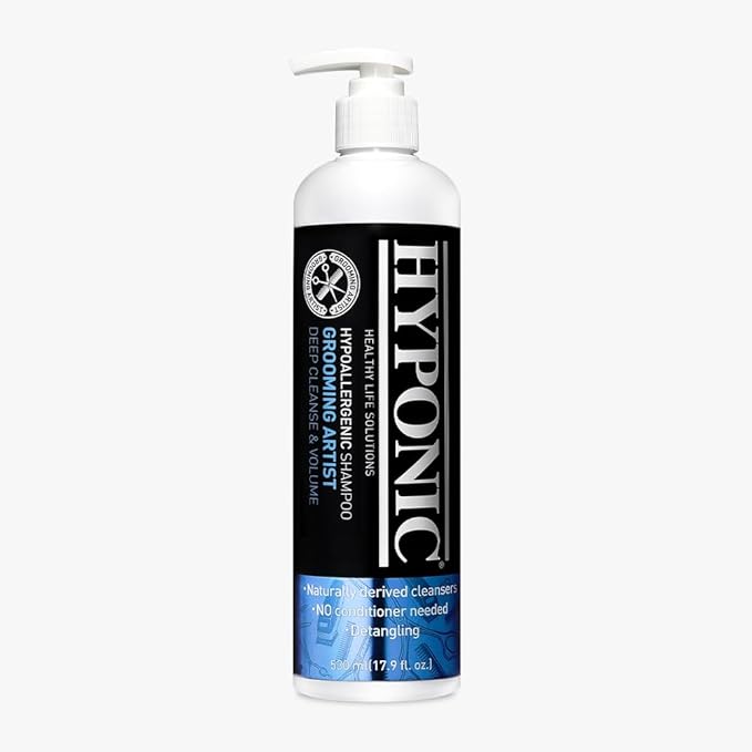 HYPONIC Grooming Artist Shampoo - Hypoallergenic Pet Shampoo for Groomers (Deep Cleanse & Volume (17.9 oz))