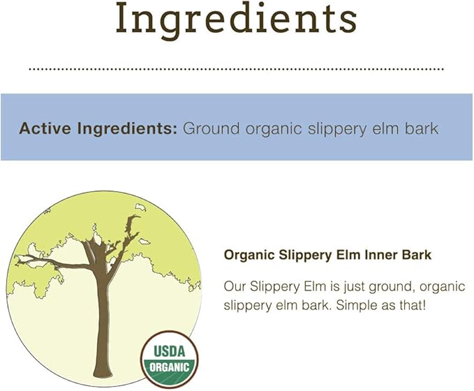 Herbsmith Organic Slippery Elm - Digestive Aid for Dogs and Cats - Constipation and Diarrhea Relief for Dogs and Cats - Megaesophagus Dog Aid- 75g