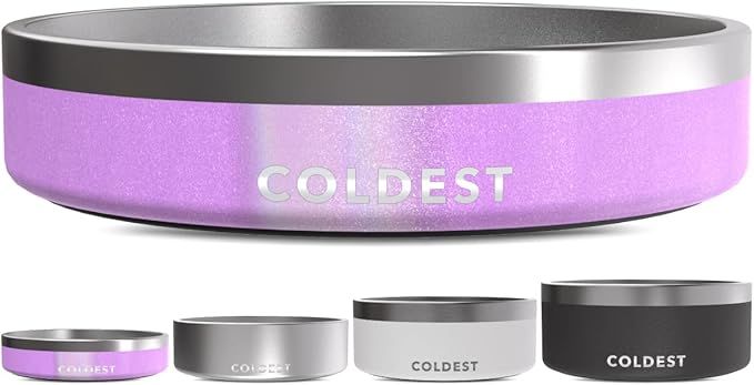 Coldest Dog Bowl - Anti Rust Metal, Non Slip, 3 Layers Insulated Stainless Steel Dog Bowls - Spill Proof & Heavy Duty - Water Bowl for Dogs, Cats, Dish Washer Safe (21 oz,Saturn&