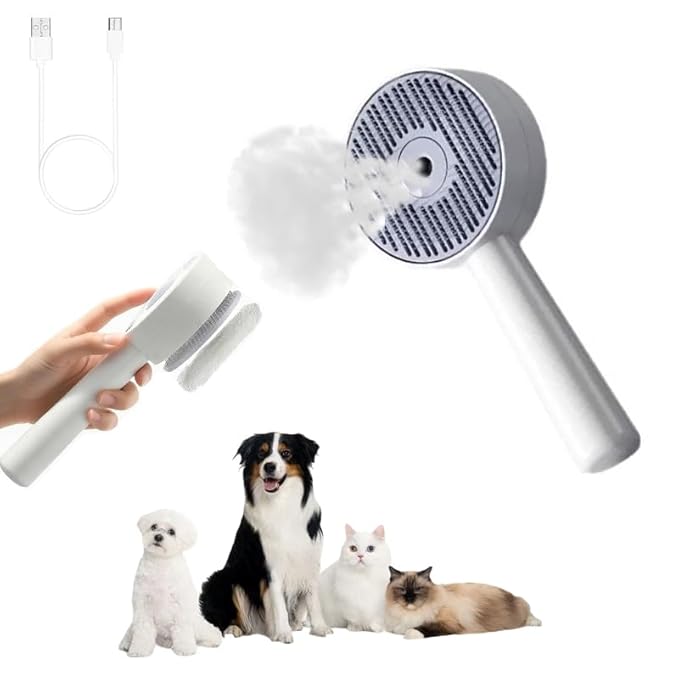 Cat Steam Brush, 3 In 1 Cat Brush,Quickly Clean Your Pet&
