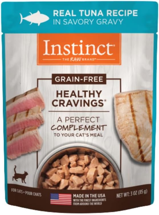 Instinct Healthy Cravings Grain Free Real Tuna Recipe Natural Wet Cat Food Topper by Nature&