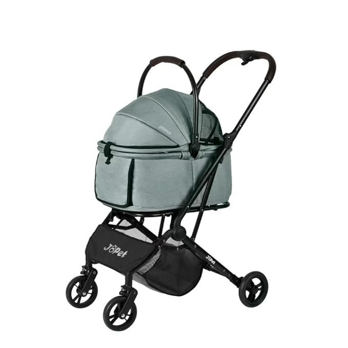 Pet Stroller for Small and medlium Dogs, Dog, Cat, Foldable carts, Carrier, One-Hand Automatic Folding, Puppy Stroller, Detachble Carrier (Nimbus Grey)