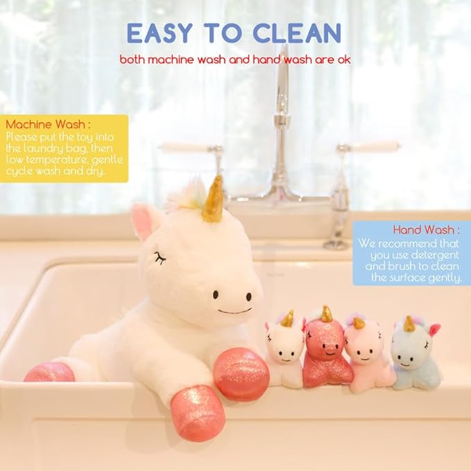 5 Pieces Unicorn Toys Stuffed Animals for Girls, 1 Mommy Unicorn with 4 Babies, Soft Plush Unicorn Toys Gifts for Girls 3 4 5 6 7 8 9 Years, Kids, Children, Christmas, Birthday, Valentine&