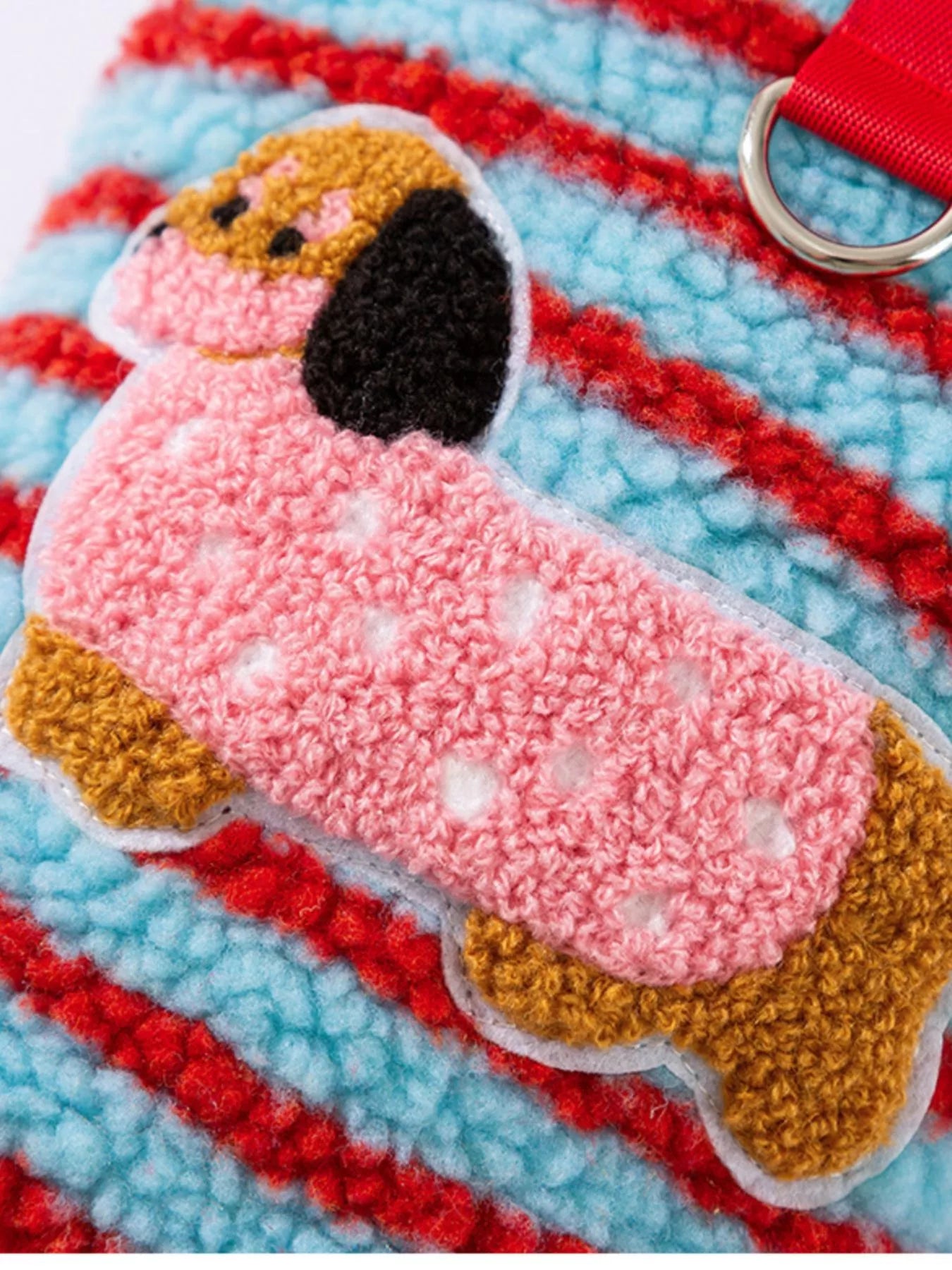 Striped Hooded Plush Pet Sweater