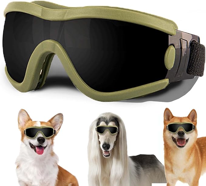 Medium Dog Sunglasses with Adjustable Strap UV Protection, Winproof Puppy Sunglasses, Suitable for Dogs Eyes Protection,Soft Dog Goggles