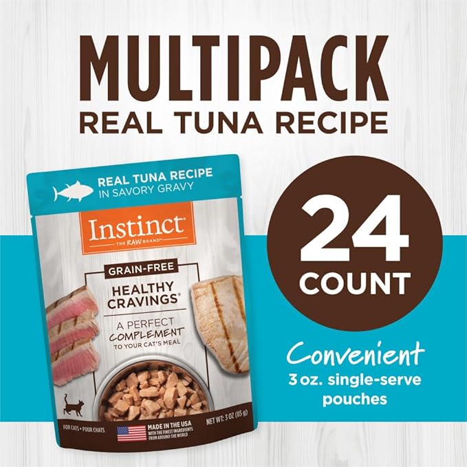 Instinct Healthy Cravings Grain Free Real Tuna Recipe Natural Wet Cat Food Topper by Nature&
