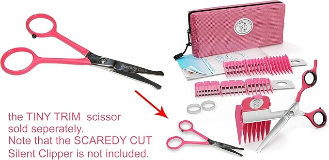 Tiny Trim 4.5" Ball-Tipped Scissor for Dog, Cat and all Pet Grooming - Ear, Nose, Face & Paw - Scaredy Cut&