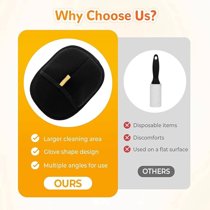 2Pcs Pet Hair Remover Glove, 2025 New Upgrade Electrostatic Gloves Pet Hair Removal , Reusable Pet Hair Remover Glove,Gloves for Furniture Bed Sheets Couch Clothes Carpet Car Seat