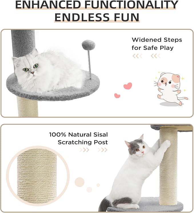 Made4Pets Floor to Ceiling Cat Tree 93-106&