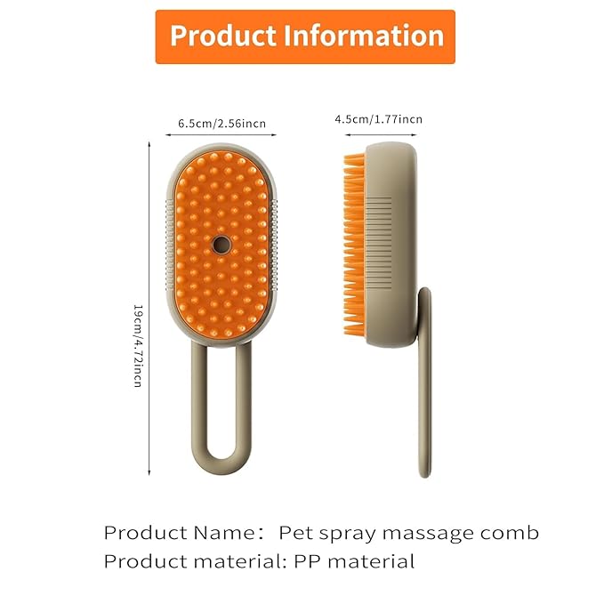 Cat Hair Steam Brush for Shedding,Cloud Care Cat Brush, 2024 Best Cat Steam Brush, Pet Steam Brush, 3-in-1 Self-Cleaning Cat Brush with 360° Rotating Arm, Detachable Silicone Bristle Head (White)