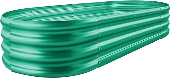 Land Guard 8×4×1 ft Green Raised Garden Bed, Garden Raised Bed, Above Ground Flower Bed for Vegetables, Flowers, Herbs(Green)…
