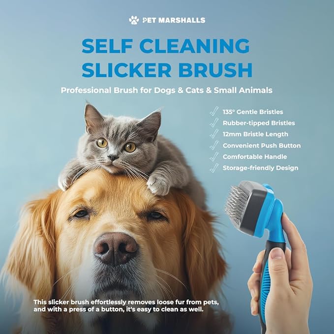 Pet Grooming Brushes Kit - 6-in-1 Complete Grooming Accessories for Deshedding, Detangling, and Dematting including Nail Clipper and File