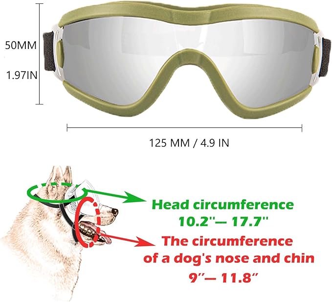 Medium Dog Sunglasses with Adjustable Strap UV Protection, Winproof Puppy Sunglasses, Suitable for Dogs Eyes Protection,Soft Dog Goggles