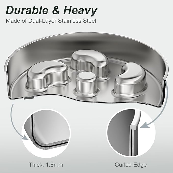 2Pack Slow Feeder Dog Bowls, Double-Layer Food-Grade Stainless Steel, Heavy Duty with Non-Slip Rubber Base, 2Cups Capacity for Small and Medium Dogs to Slow Down Eating