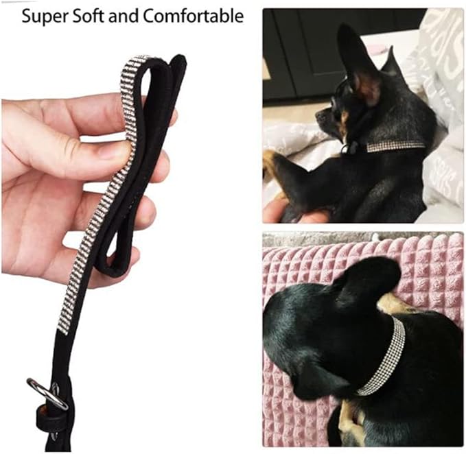 Rhinestone Dog Collar for Small Dogs, Bling Diamond Fancy Crystal Glitter Pretty Jewel Pet Puppy Collars for XXS XS Small Medium Large Breed Girl Dogs Female Cats Kitten, Red M