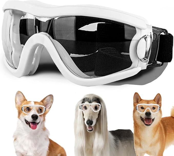 Medium Dog Sunglasses with Adjustable Strap UV Protection, Winproof Puppy Sunglasses, Suitable for Dogs Eyes Protection,Soft Dog Goggles