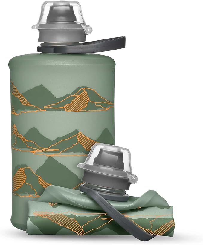 HydraPak Stow - Collapsible Backpacking Water Bottle (350ml, 500ml, 1L) - BPA Free, Ultra Light, Spill-Proof Twist Cap