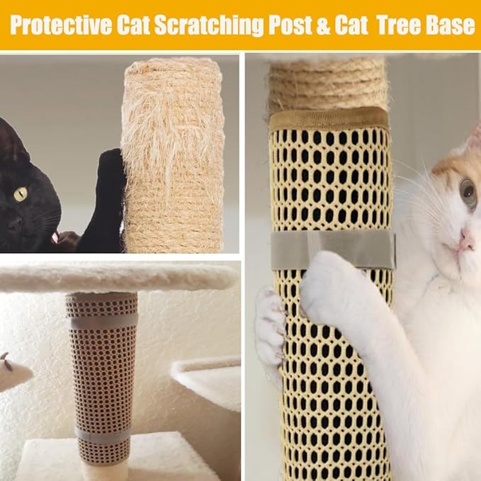 Cat Nail File Scratcher Wrapped Around a Scratching Post, Scratch Pad with 80 Aluminum Oxide Grit, Helps Trim Cat&