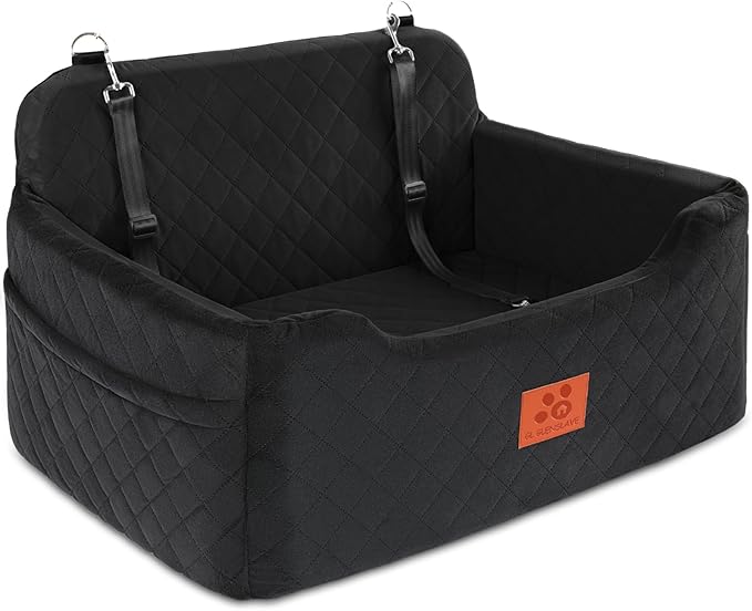 Dog Car Seat for Medium/Large Dogs,Dog Booster Seat for Dog Under 50lbs or 2 Small Dogs, Detachable and Washable Pet Car Seat,Multi-Functional Travel Dog Bed & Dog Sofa(Black)