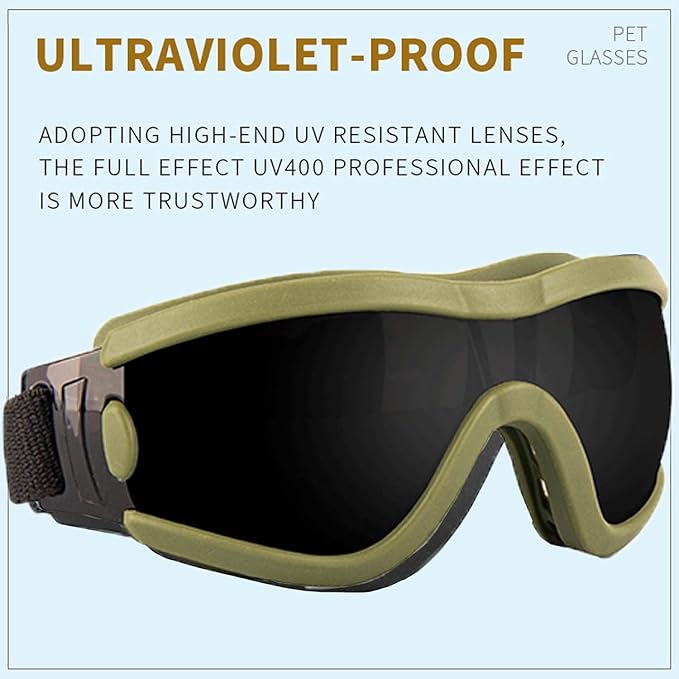 Medium Dog Sunglasses with Adjustable Strap UV Protection, Winproof Puppy Sunglasses, Suitable for Dogs Eyes Protection,Soft Dog Goggles