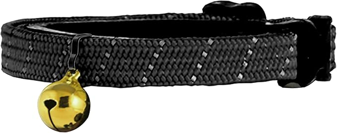 BirdsBeSafeĀ® Break Away Cat Collar with Bell, Reflective Thread for Night Visibility, Comfortable Elastic Stretch Cat Collar to Protect Cat from Getting Stuck in The Garden.