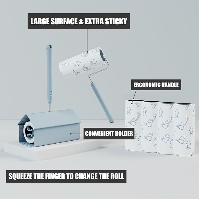 Extra Sticky Large Surface Lint Roller, 6.3&