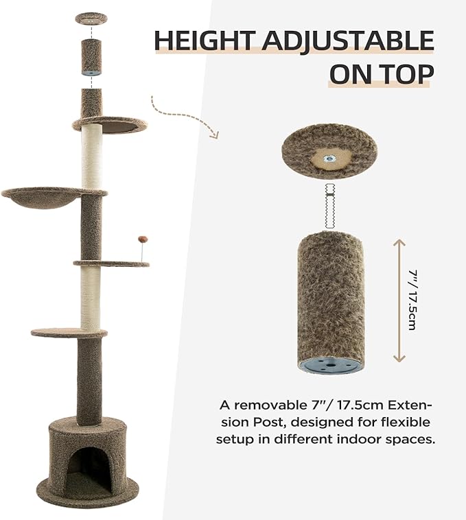 Made4Pets Floor to Ceiling Cat Tree 93-106&