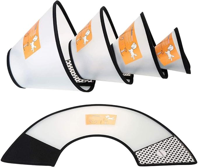 2 Pack Cat Cones to Stop Licking, Cat E Collar Pet Cone for Cats After Surgery, Pet Elizabethan Collar Dog Head Cone Recovery Cone for Most Cats & Small Dogs (Size L, 5