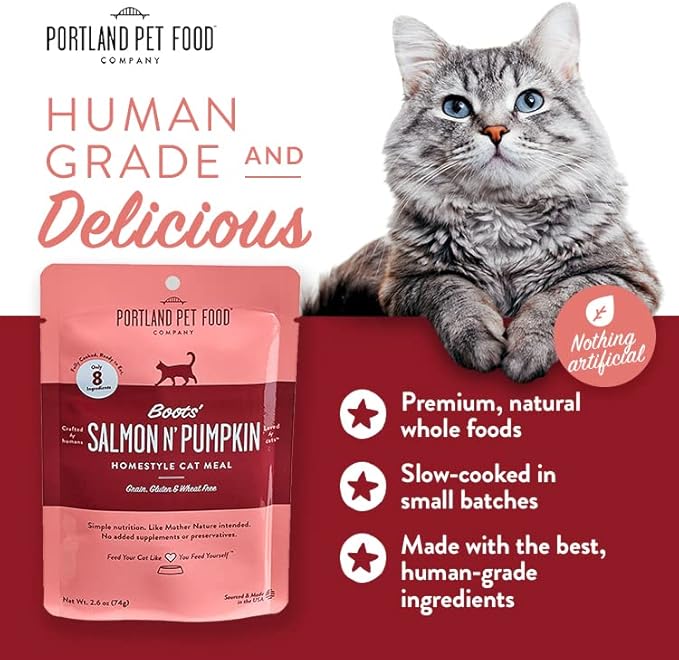 Portland Pet Food Company Human-Grade Mixed Variety Pack Wet Cat Food Pouch Luke&