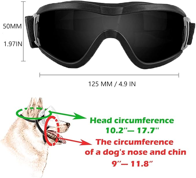 Medium Dog Sunglasses with Adjustable Strap UV Protection, Winproof Puppy Sunglasses, Suitable for Dogs Eyes Protection,Soft Dog Goggles