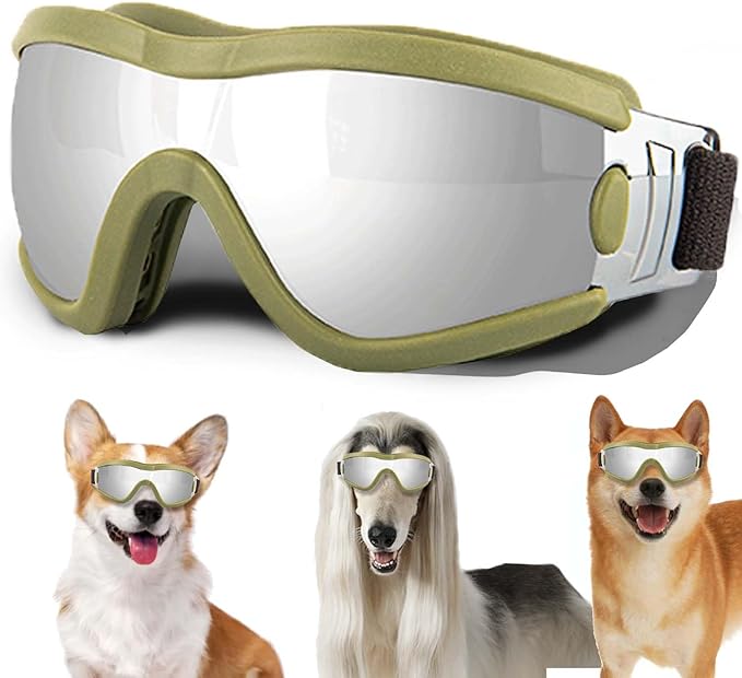 Medium Dog Sunglasses with Adjustable Strap UV Protection, Winproof Puppy Sunglasses, Suitable for Dogs Eyes Protection,Soft Dog Goggles
