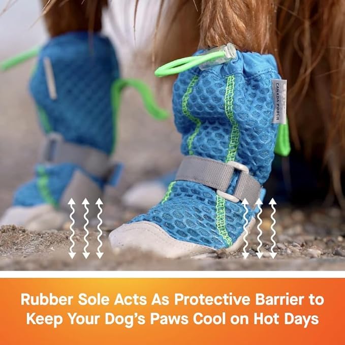 Canada Pooch Dog Boots for Hot Pavement - Dog Boots & Paw Protectors with Anti Slip Rubber | Water Friendly, Breathable Dog Shoes for Hot Days, Great for Dogs Neon Pink - Size 5