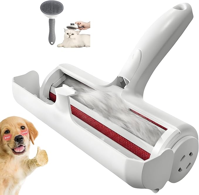 Roller Pet Hair Removal Tool,Reusable Lint Roller - Cat and Dog Hair Remover for Furniture,Dog Brush for Shedding,Portable Multi-Surface Fur Removal Tool (Sofas,Carpets,Clothing,Bed Sheet)