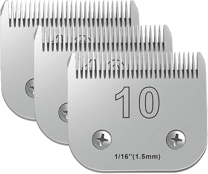 3PCS 10 Blades Dog Grooming Blades Compatible with Andis,Oster A5,Wahl km10 Dog Clippers,Size-