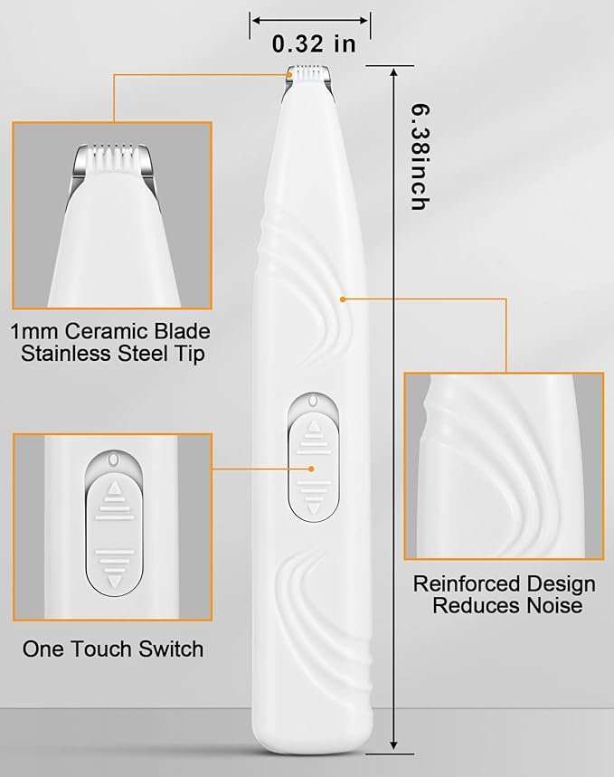LEYOUFU Dog Paw Trimmer for Grooming, Cordless Electric Small Pet Grooming Clippers Hair Trimmer for Dogs Cats, Low Noise for Trimming Pet&