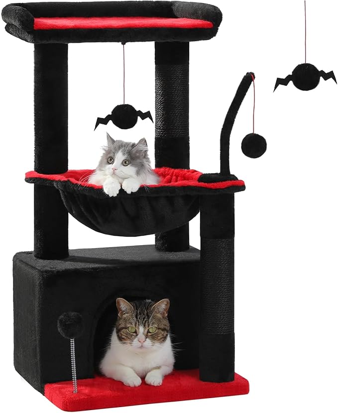 PEQULTI 4-in-1 Gothic Cat Tree, 33&