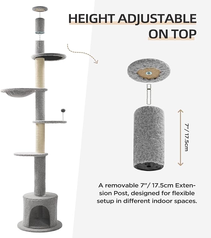 Made4Pets Floor to Ceiling Cat Tree 93-106&